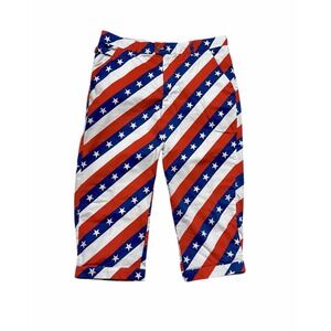 Royal and Awesome Golf Knickers Stars and Stripes USA Flag Waist 38